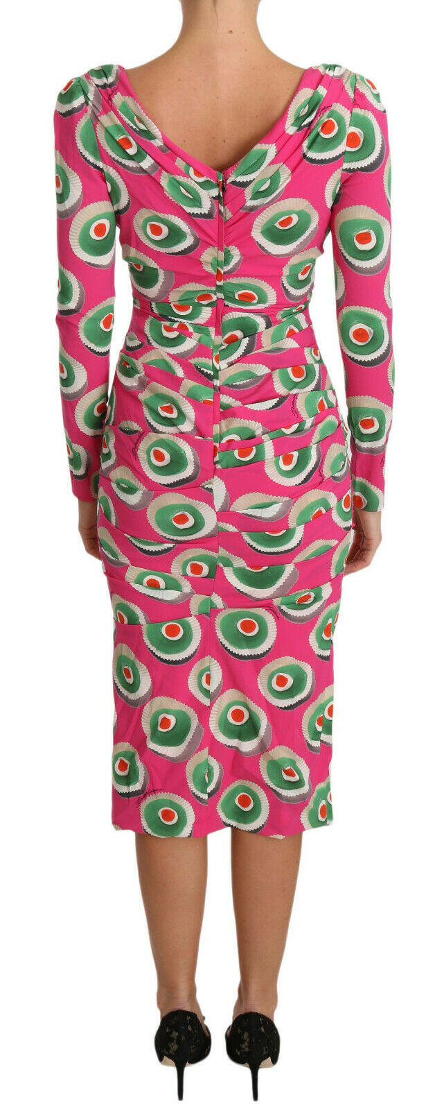 Dolce & Gabbana Elegante vestido ajustado de seda rosa