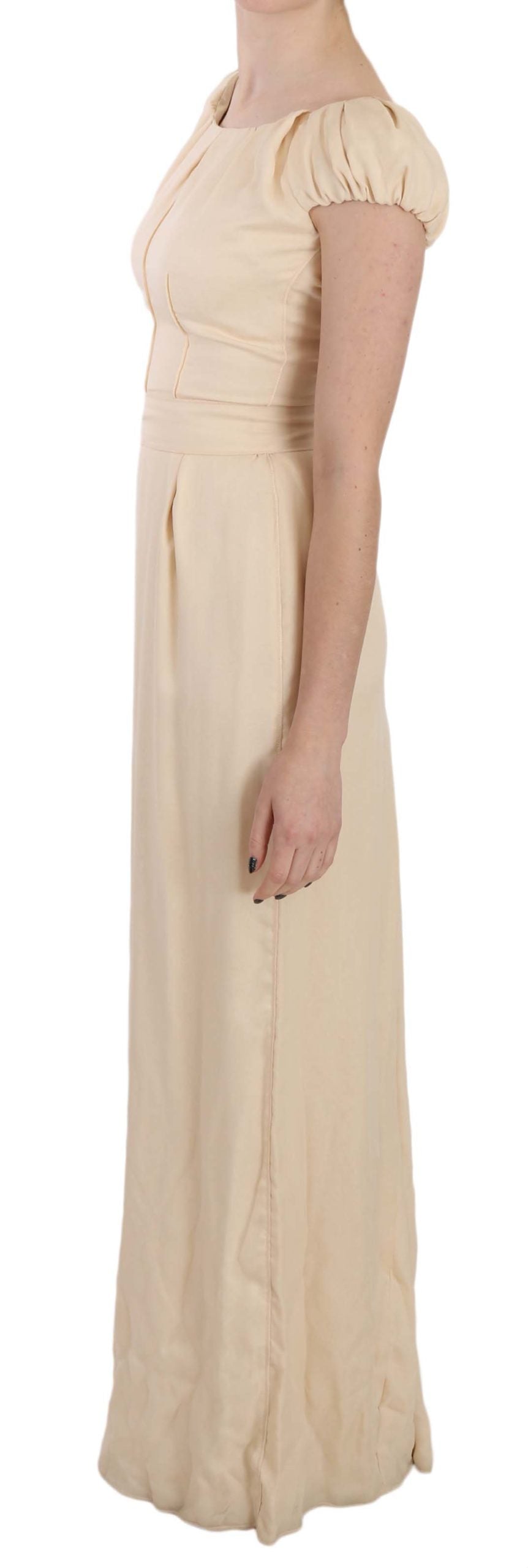 Dolce & Gabbana Vestido columna de seda con mangas ligueros
