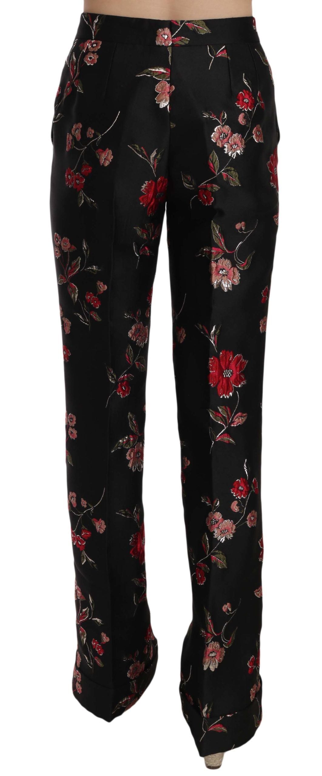 Dolce & Gabbana Pantalones elegantes con corte de bota y estampado floral