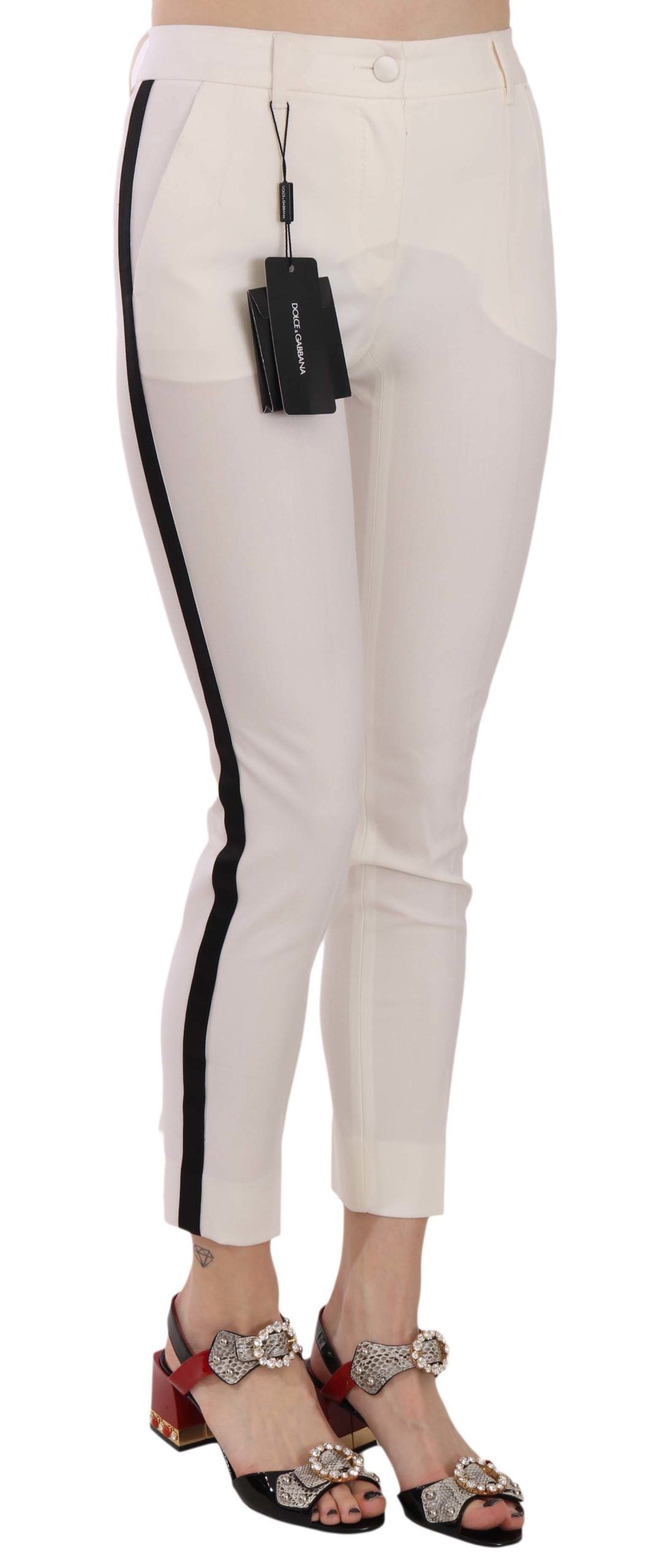 Dolce & Gabbana Pantalones cortos de lana elegantes con rayas laterales