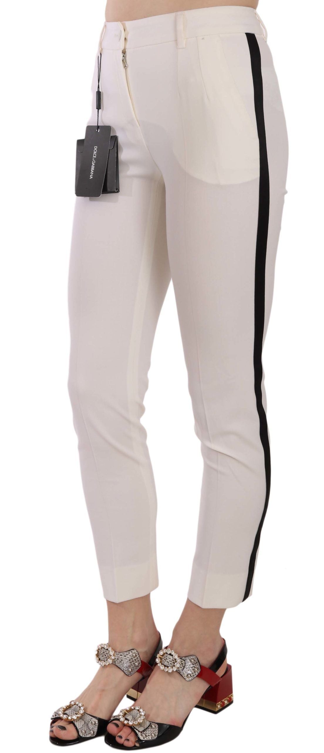 Dolce & Gabbana Pantalones cortos de lana elegantes con rayas laterales