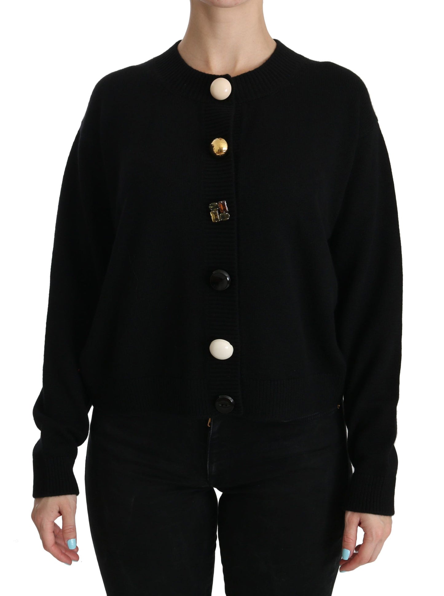 Dolce & Gabbana Elegante cárdigan de cachemir negro