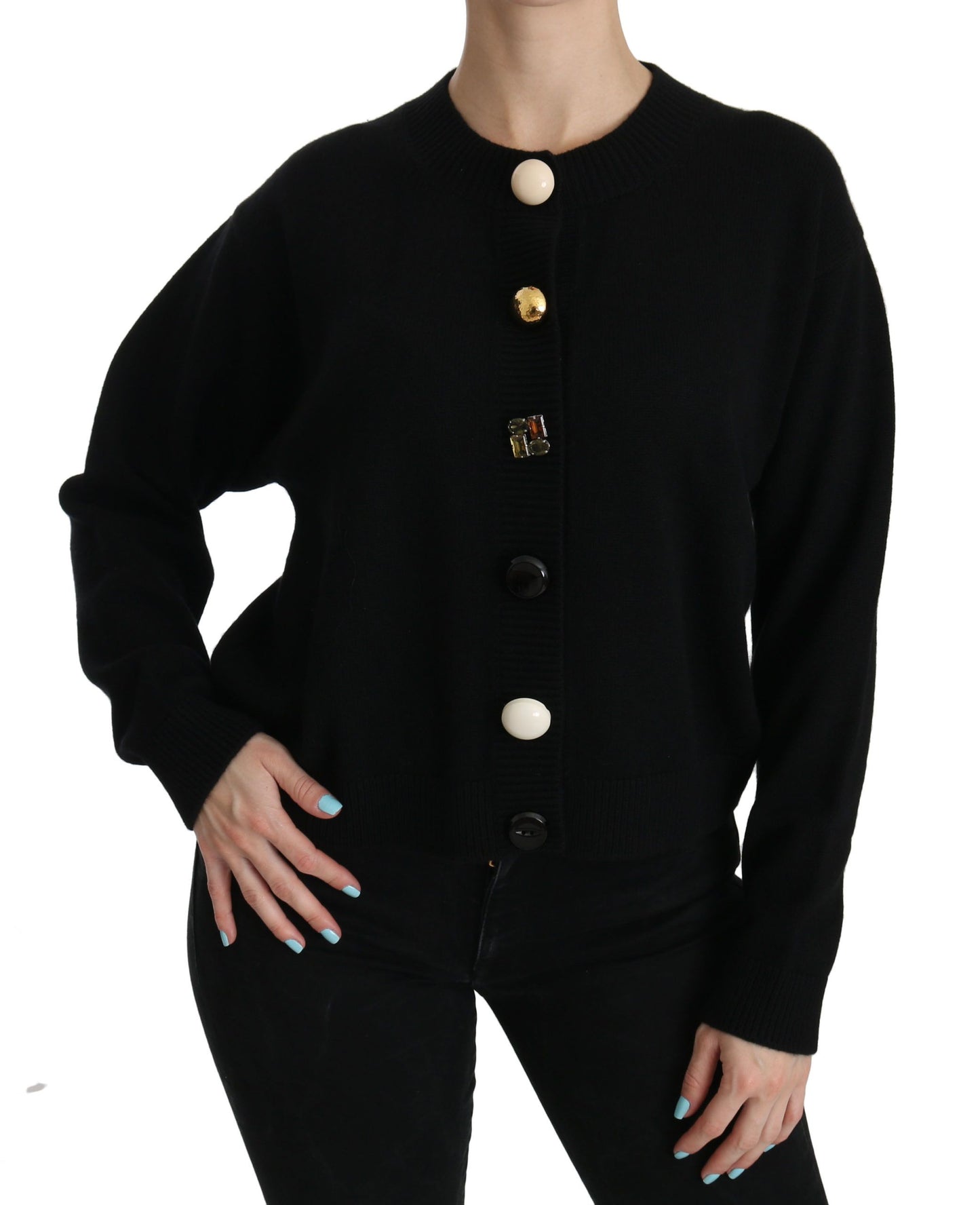 Dolce & Gabbana Elegante cárdigan de cachemir negro
