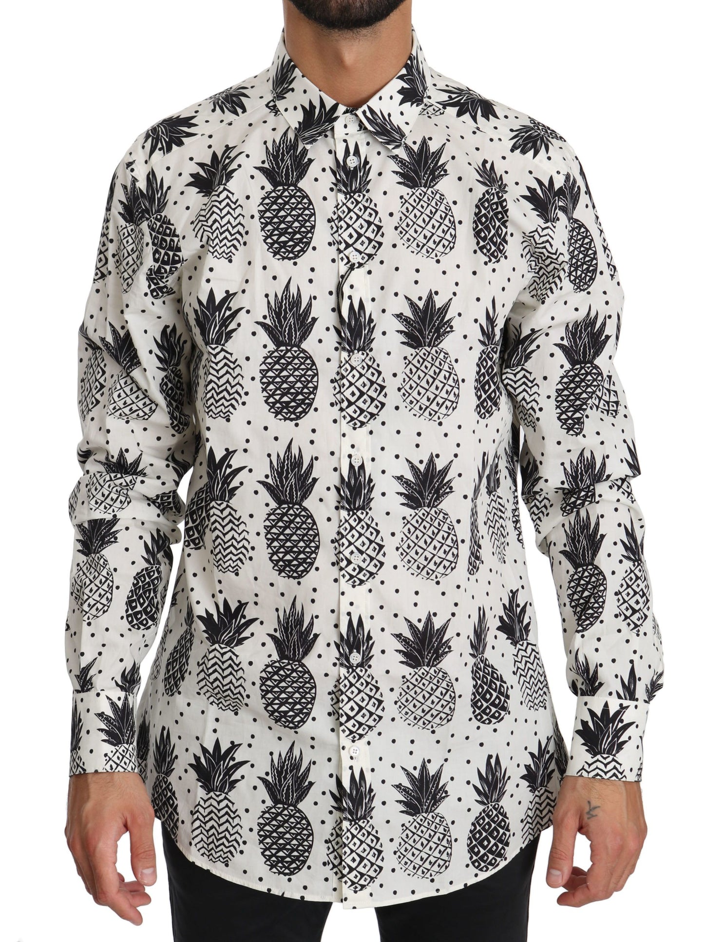 Dolce & Gabbana Elegante camisa casual de algodón blanca