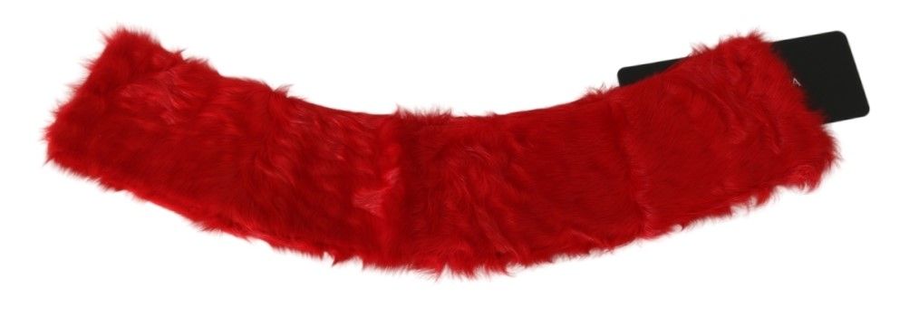 Dolce & Gabbana Elegante bufanda de piel de cordero roja