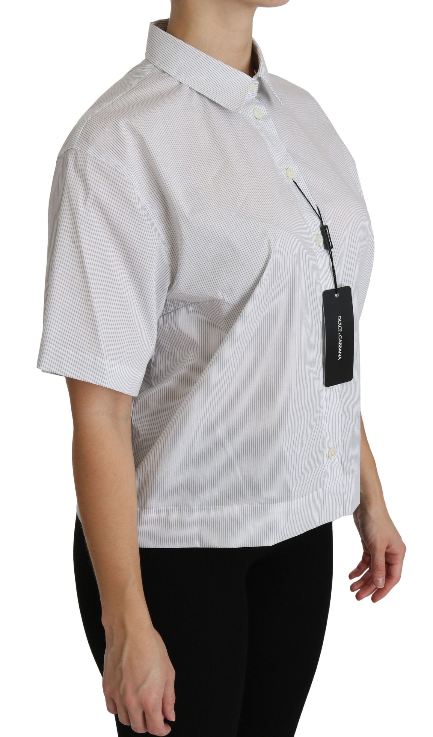 Dolce & Gabbana Elegante polo de algodón blanco