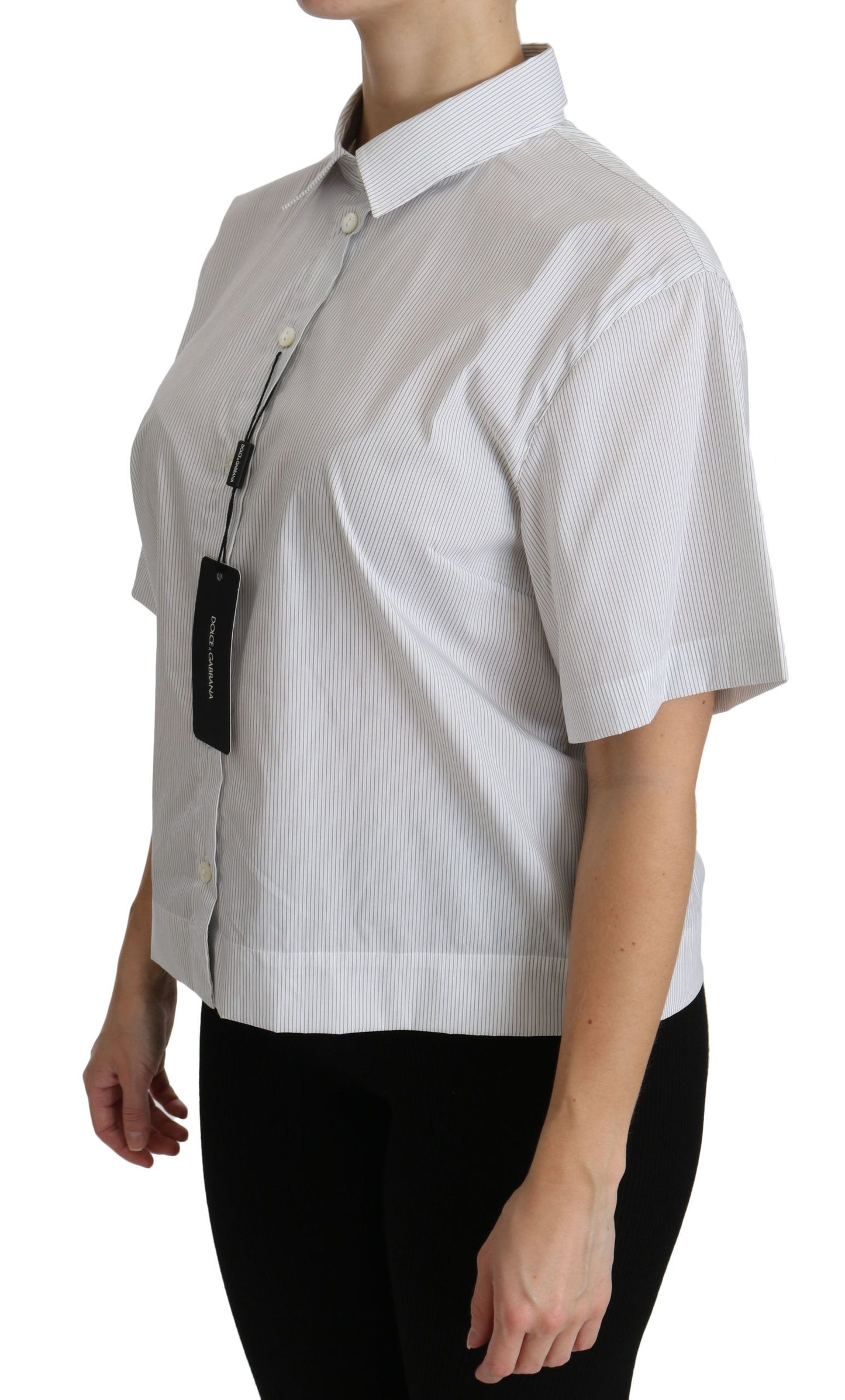 Dolce & Gabbana Elegante polo de algodón blanco