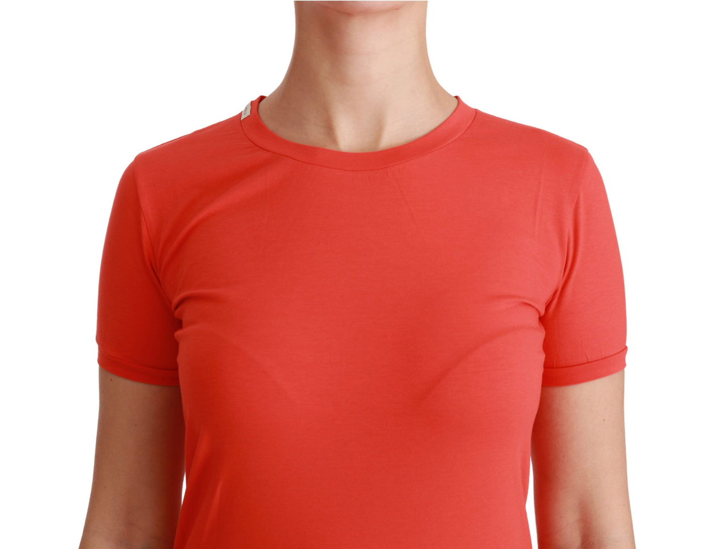 Dolce & Gabbana Elegante camiseta roja de manga corta con cuello redondo