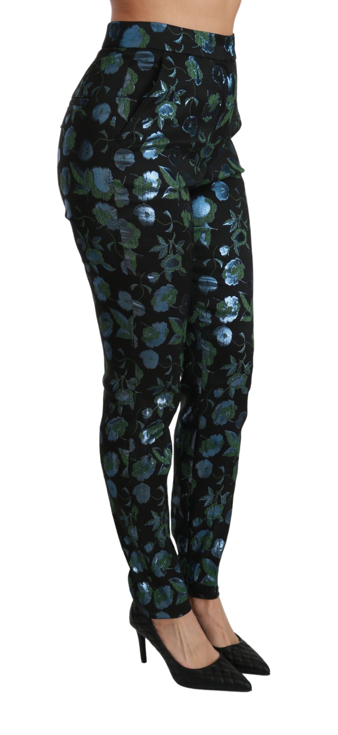 Dolce & Gabbana Pantalones pitillo de talle alto con estampado floral
