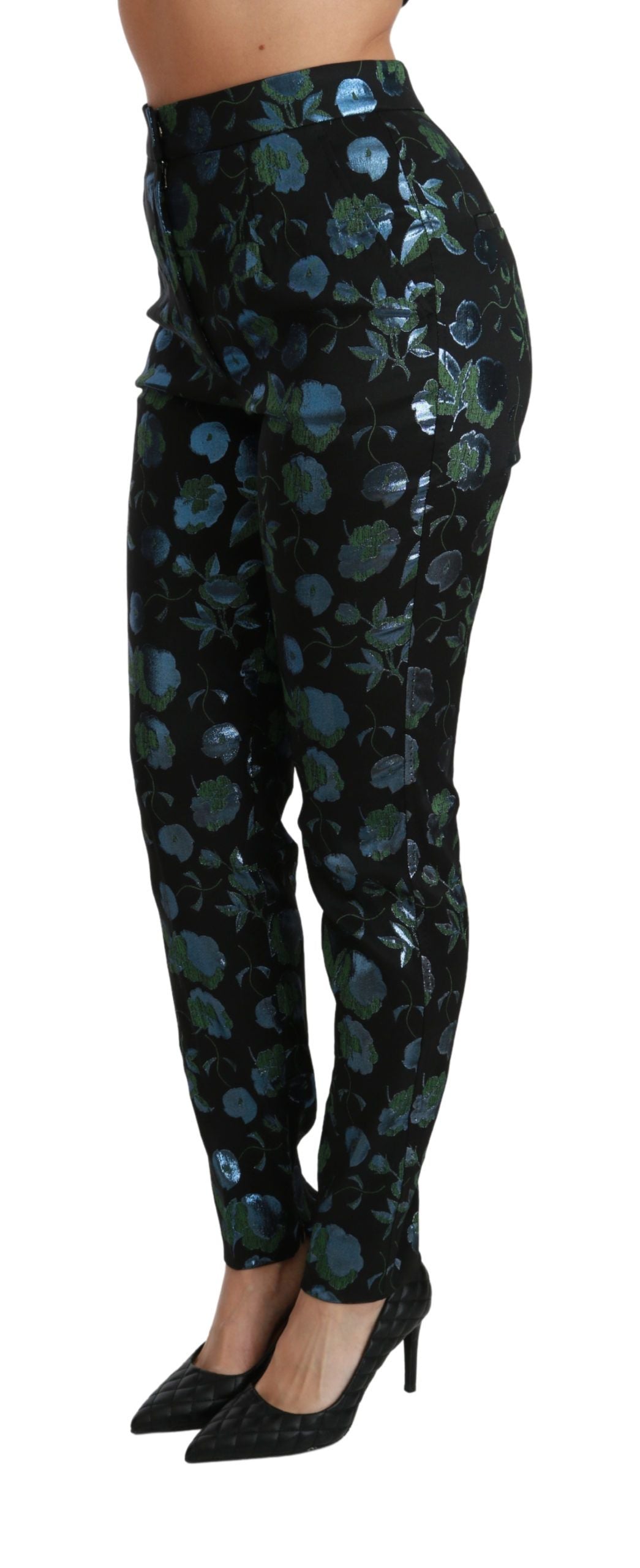 Dolce & Gabbana Pantalones pitillo de talle alto con estampado floral