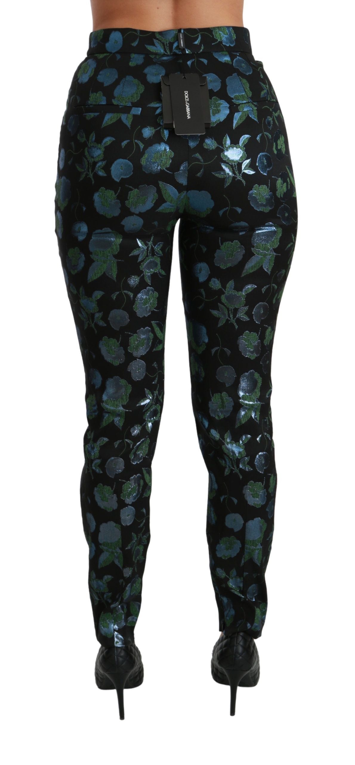 Dolce & Gabbana Pantalones pitillo de talle alto con estampado floral