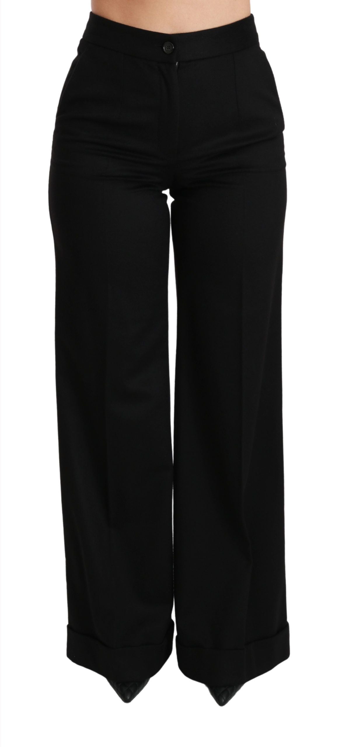 Dolce & Gabbana Elegantes pantalones acampanados de cachemir con cintura alta