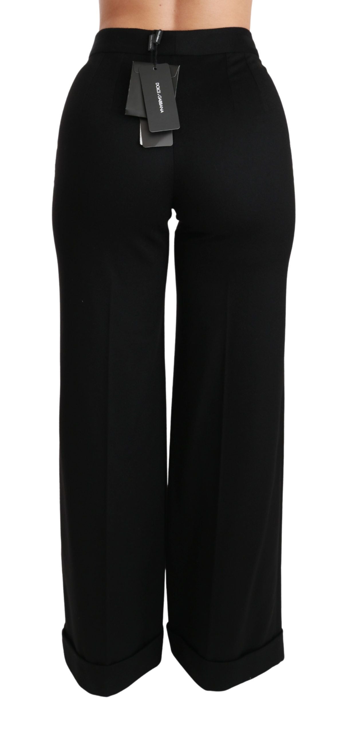 Dolce & Gabbana Elegantes pantalones acampanados de cachemir con cintura alta