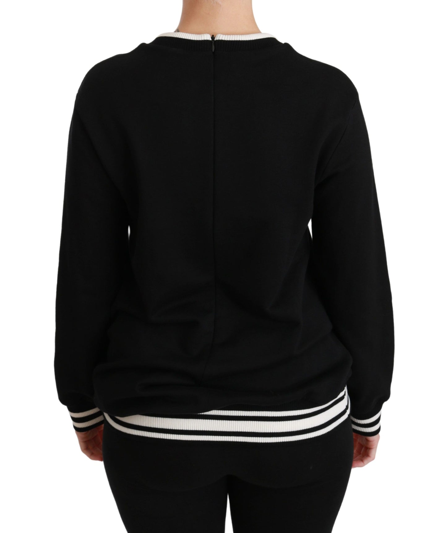 Dolce & Gabbana Jersey elegante de algodón con lentejuelas negro