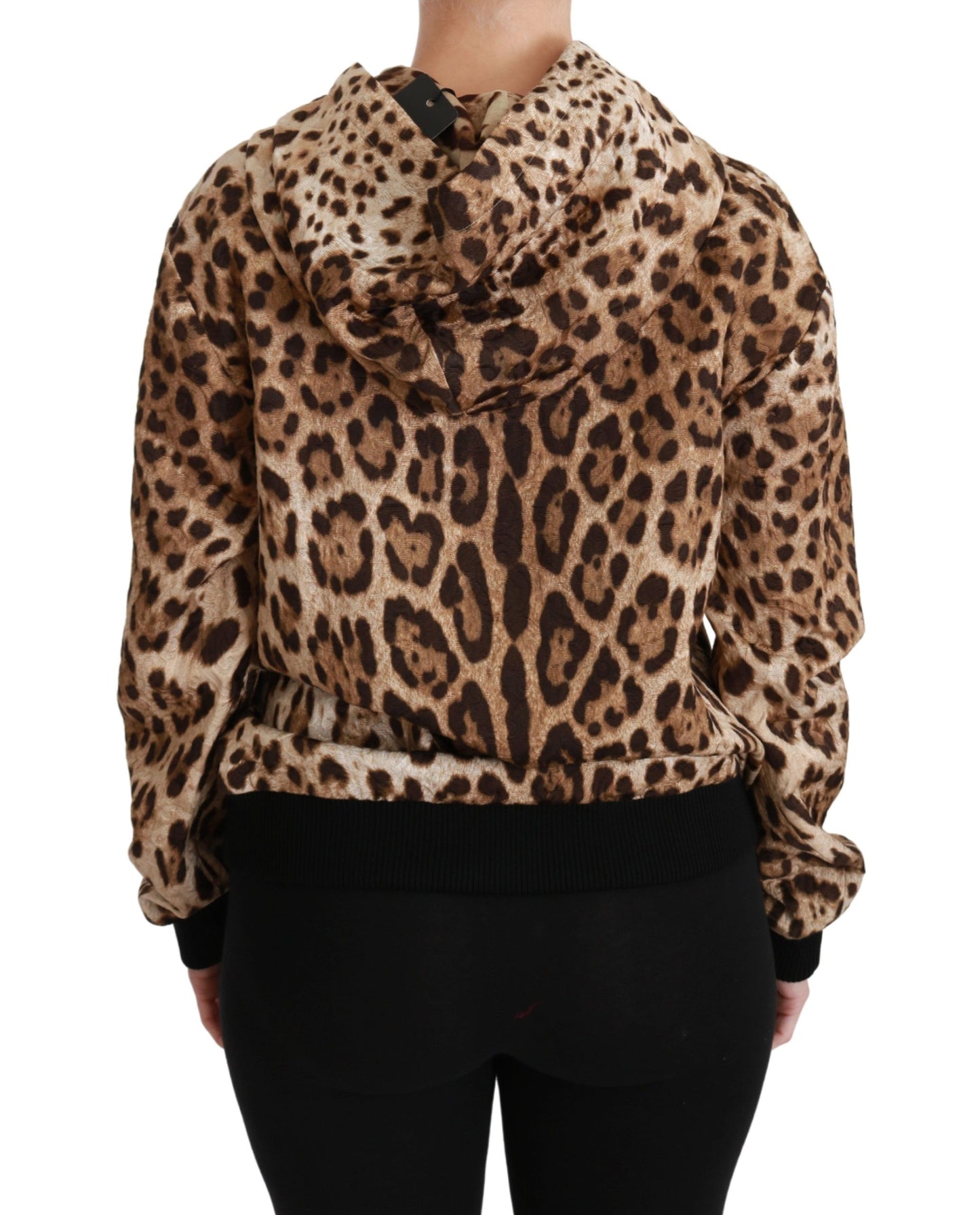 Dolce & Gabbana Elegante suéter con capucha y estampado de leopardo