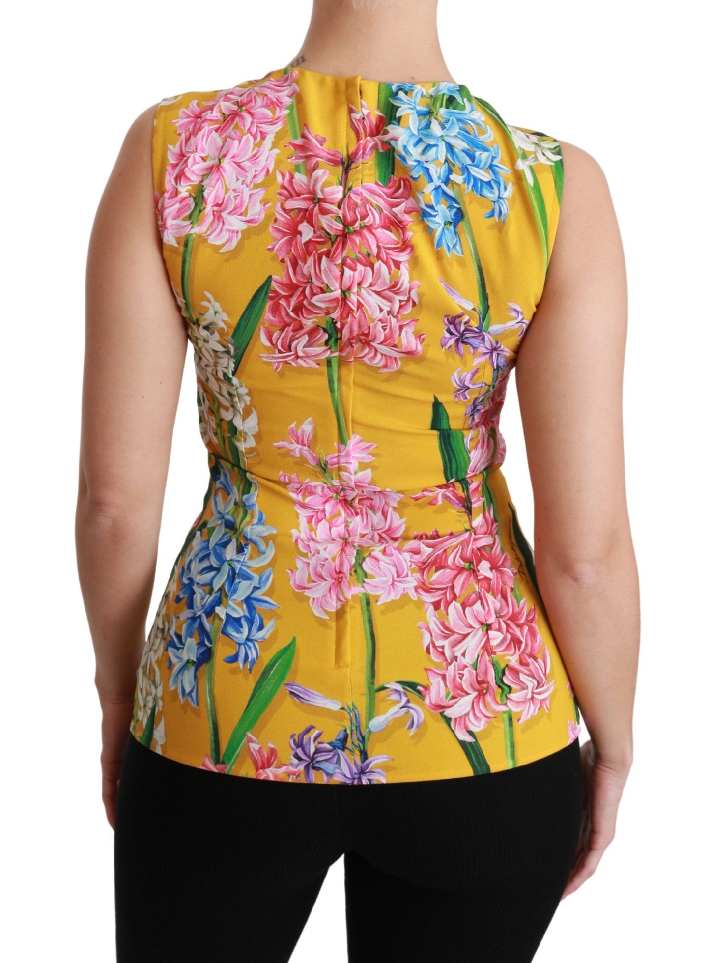 Dolce & Gabbana Blusa sin mangas con cuello redondo y estampado floral Sunshine