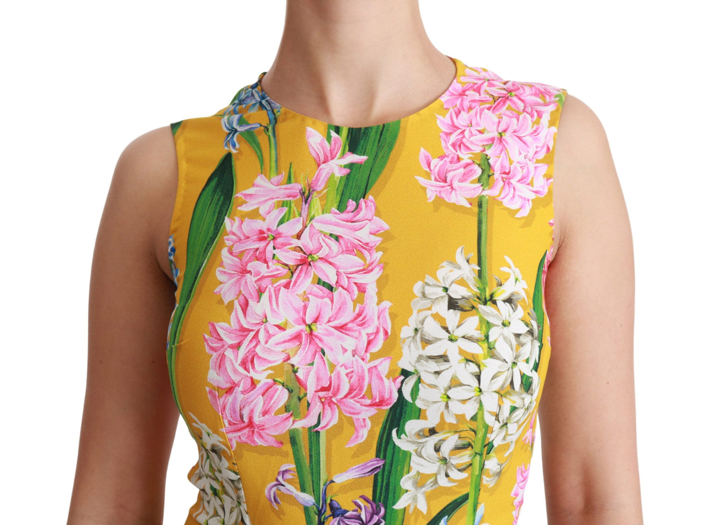 Dolce & Gabbana Blusa sin mangas con cuello redondo y estampado floral Sunshine