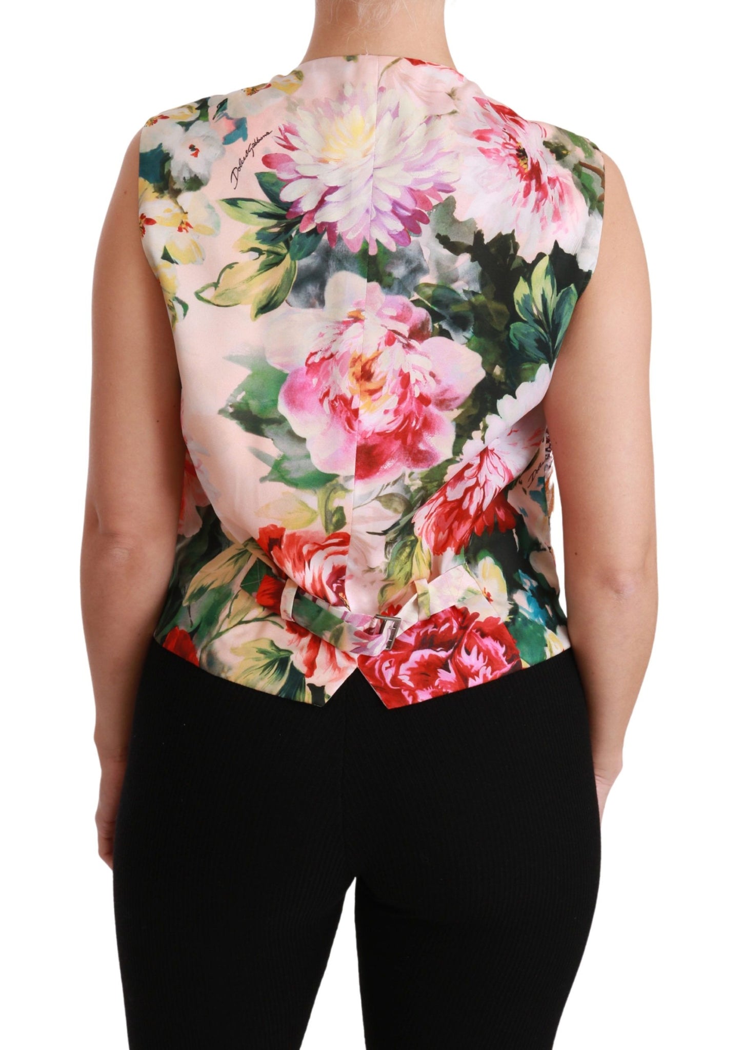 Dolce & Gabbana Chaleco sin mangas con estampado floral y brocado multicolor