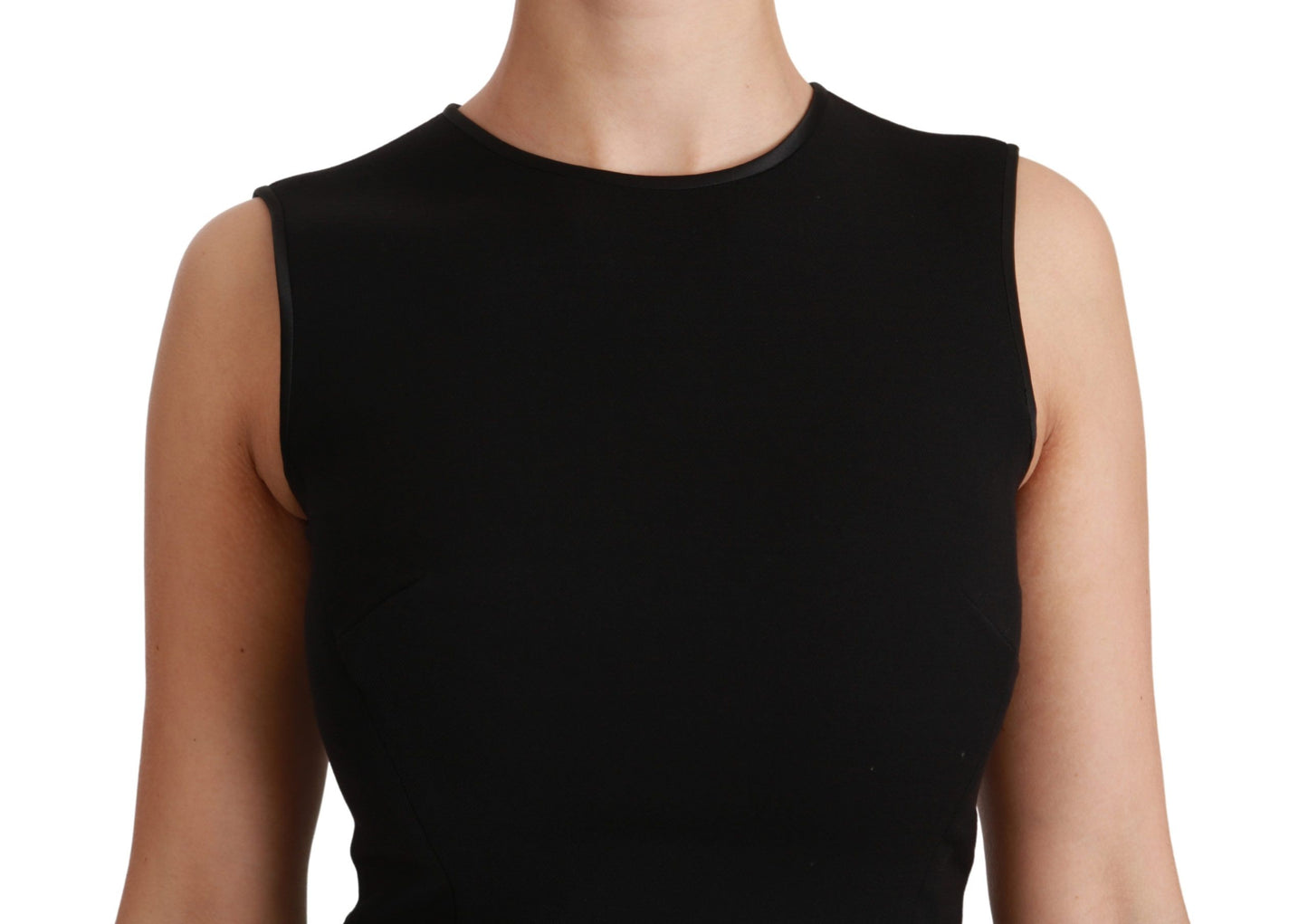 Dolce & Gabbana Vestido elegante de mezcla de lana con vuelo en negro