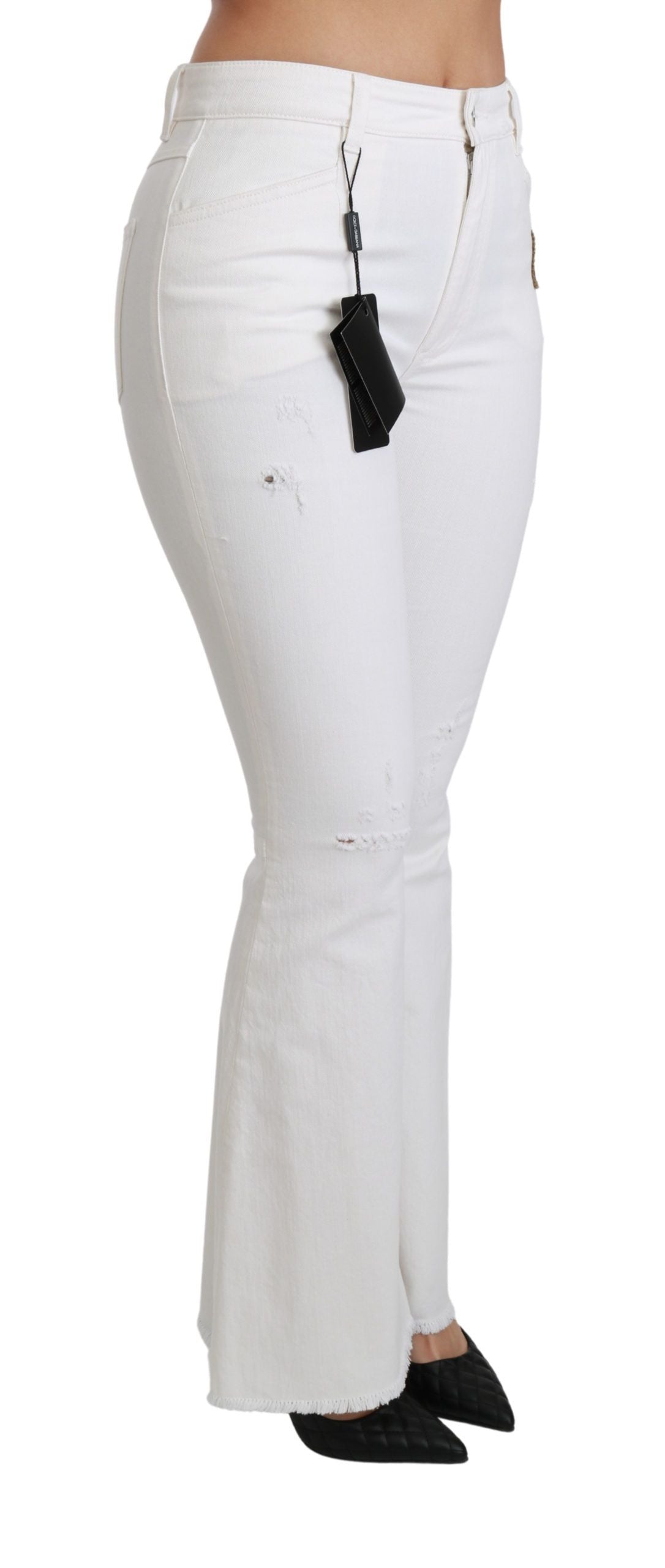 Dolce & Gabbana Pantalones elegantes acampanados con bordados de cintura media