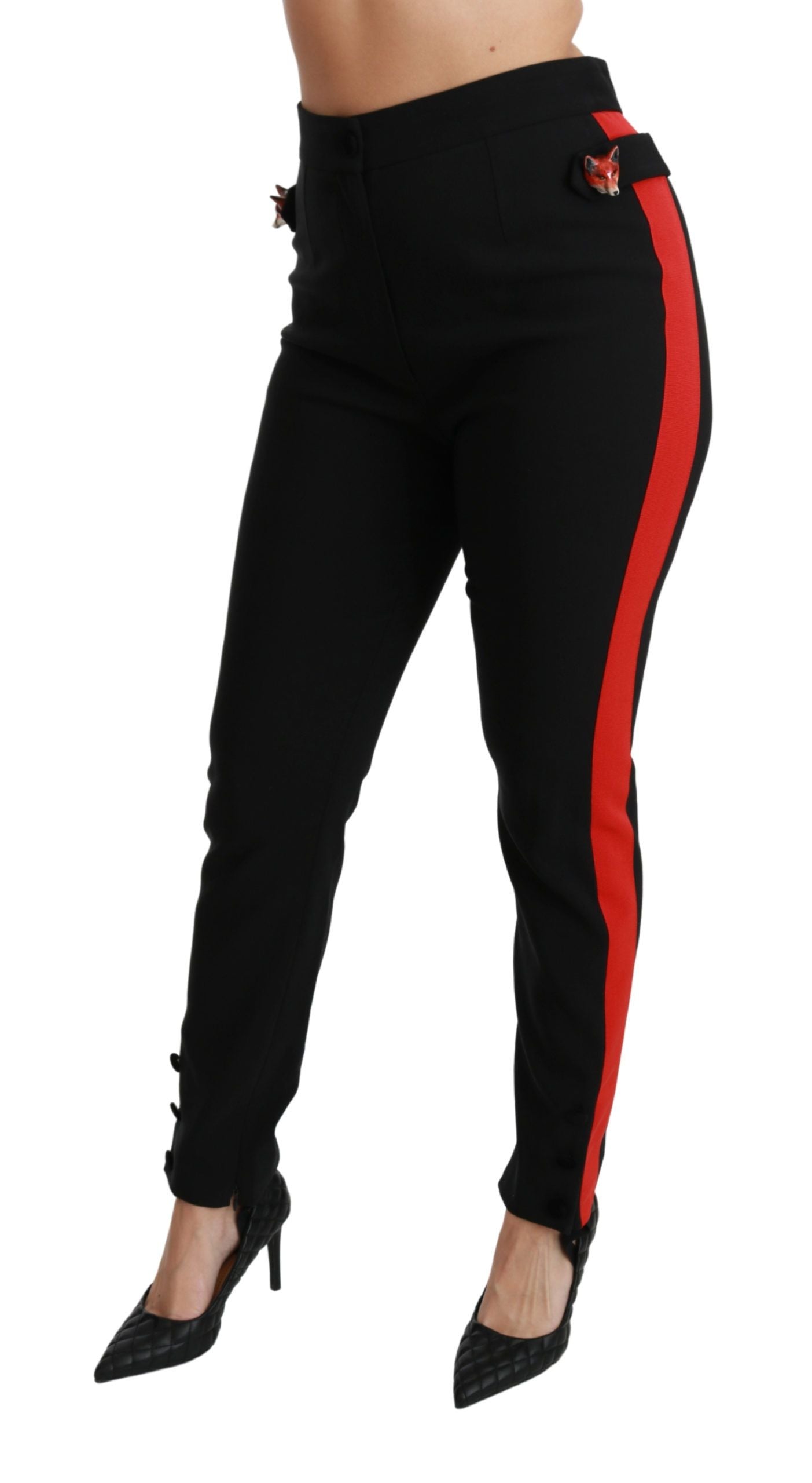 Dolce & Gabbana Pantalones pitillo elegantes de cintura alta en negro