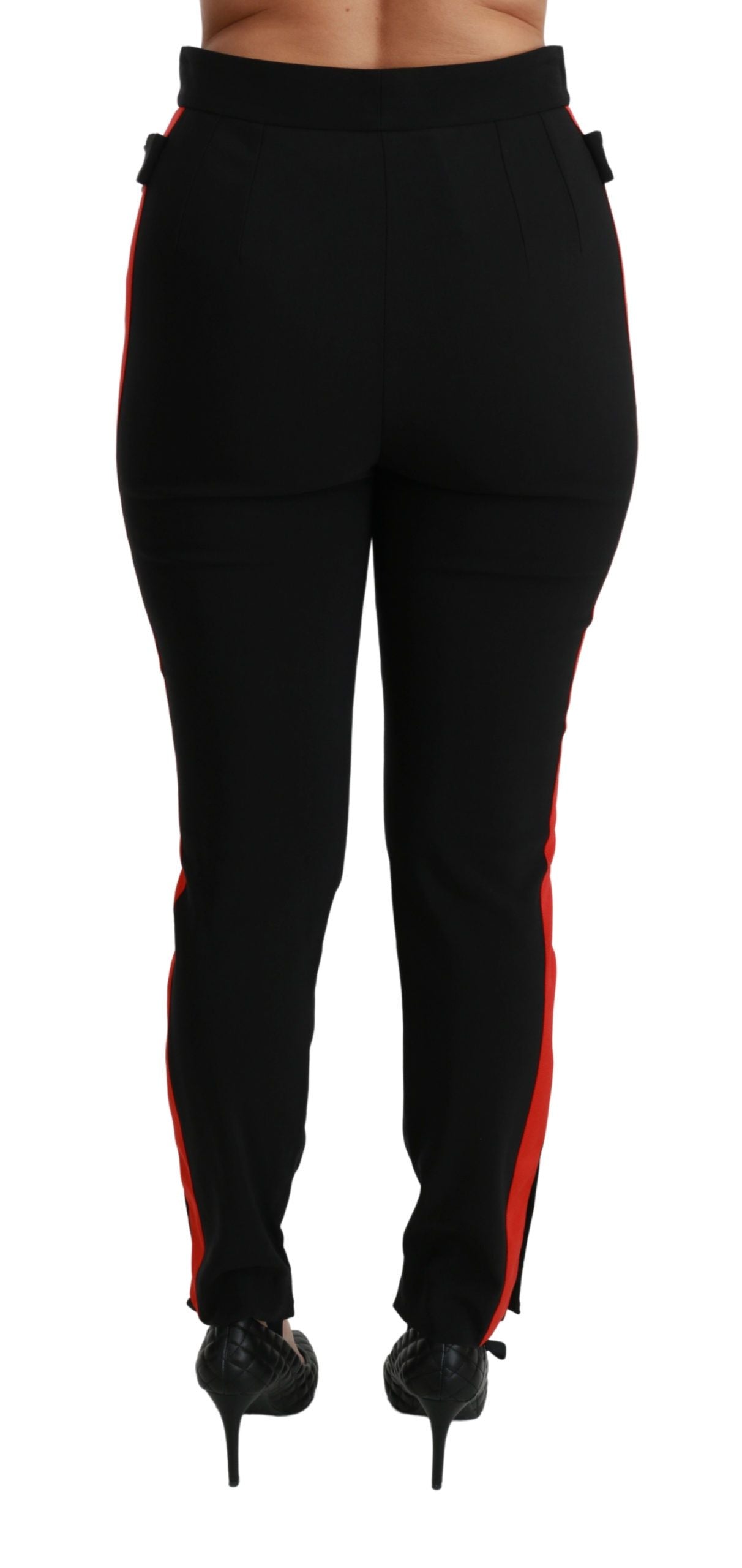 Dolce & Gabbana Pantalones pitillo elegantes de cintura alta en negro