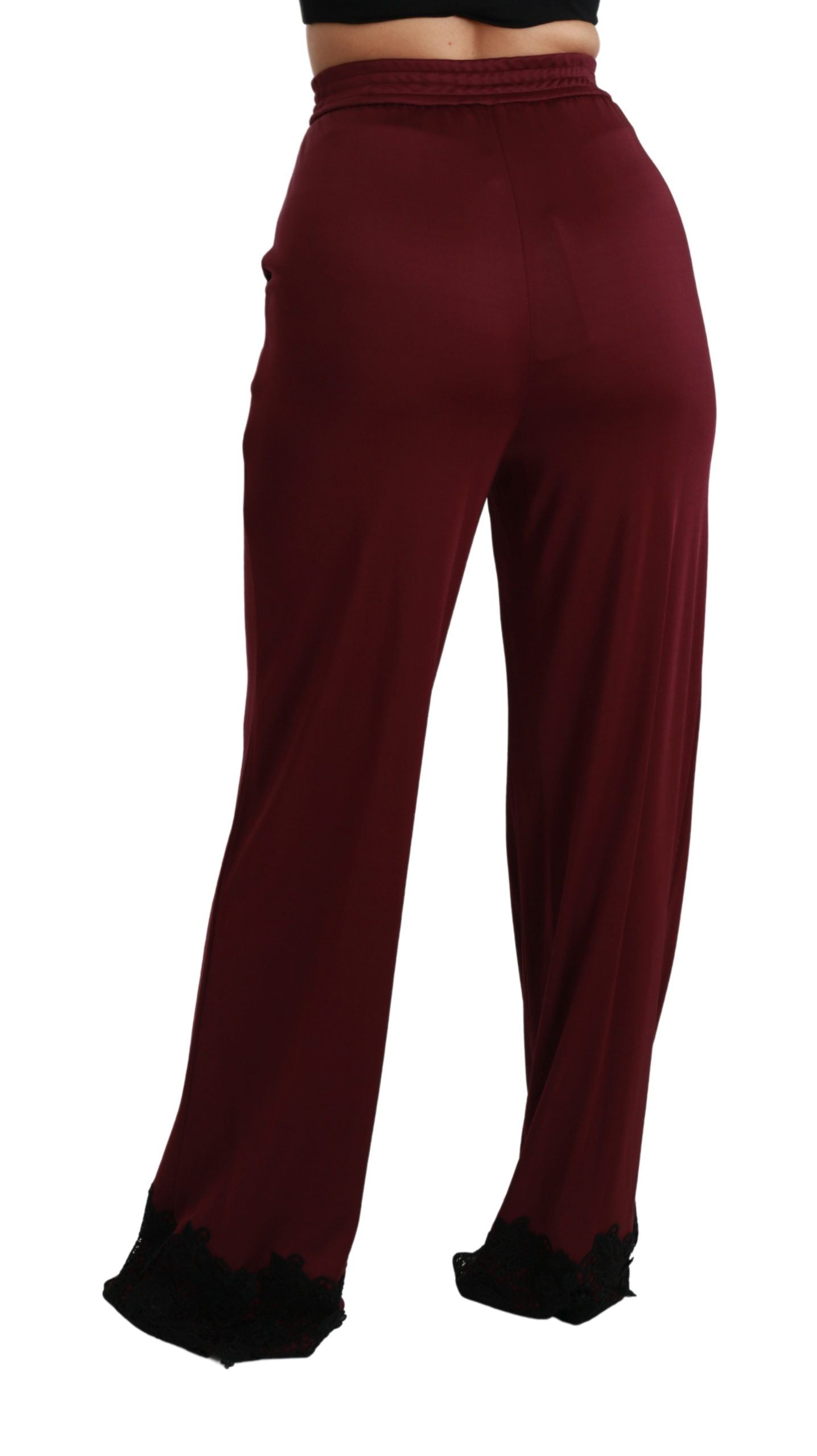 Dolce & Gabbana Pantalones anchos elegantes de cintura alta granate