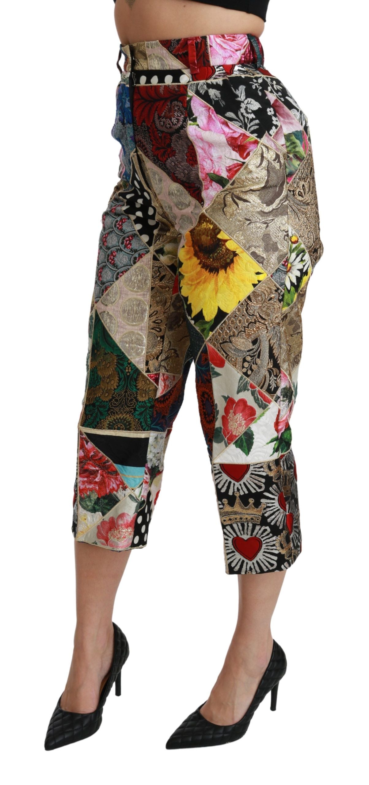 Dolce & Gabbana Pantalones cortos elegantes de mezcla de seda con cintura alta