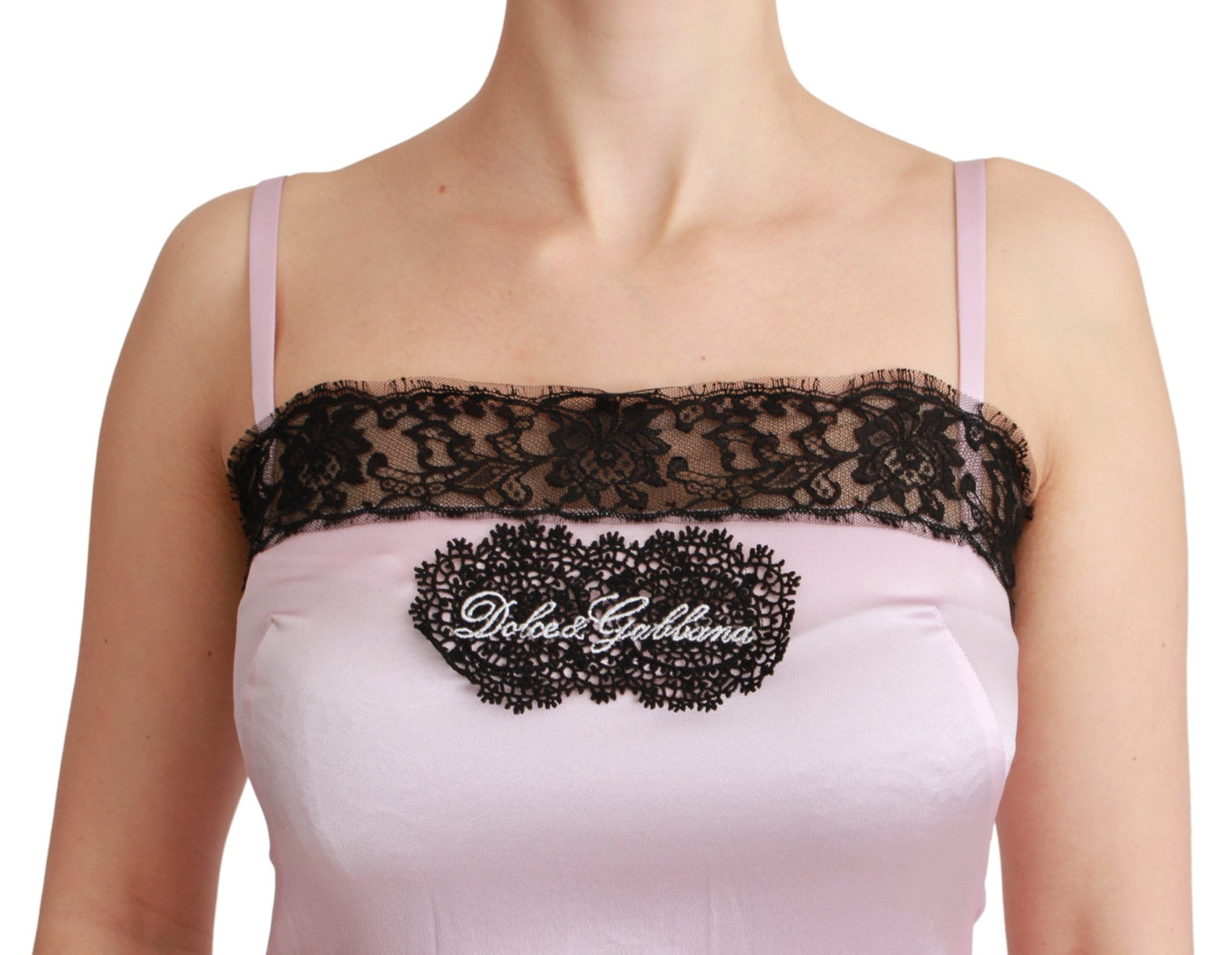 Dolce & Gabbana Camiseta sin mangas elegante con detalle de encaje de seda