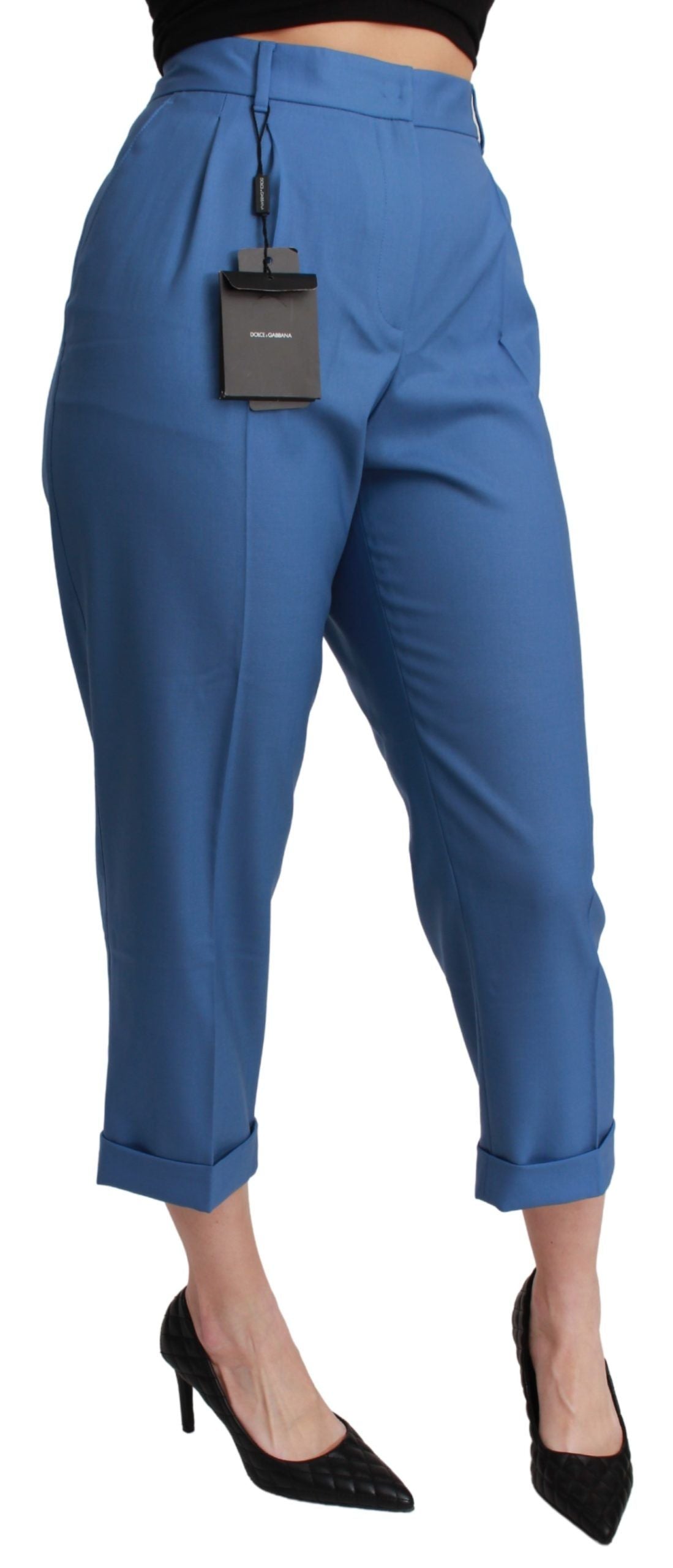Dolce & Gabbana Pantalones elegantes con puños de lana plisados
