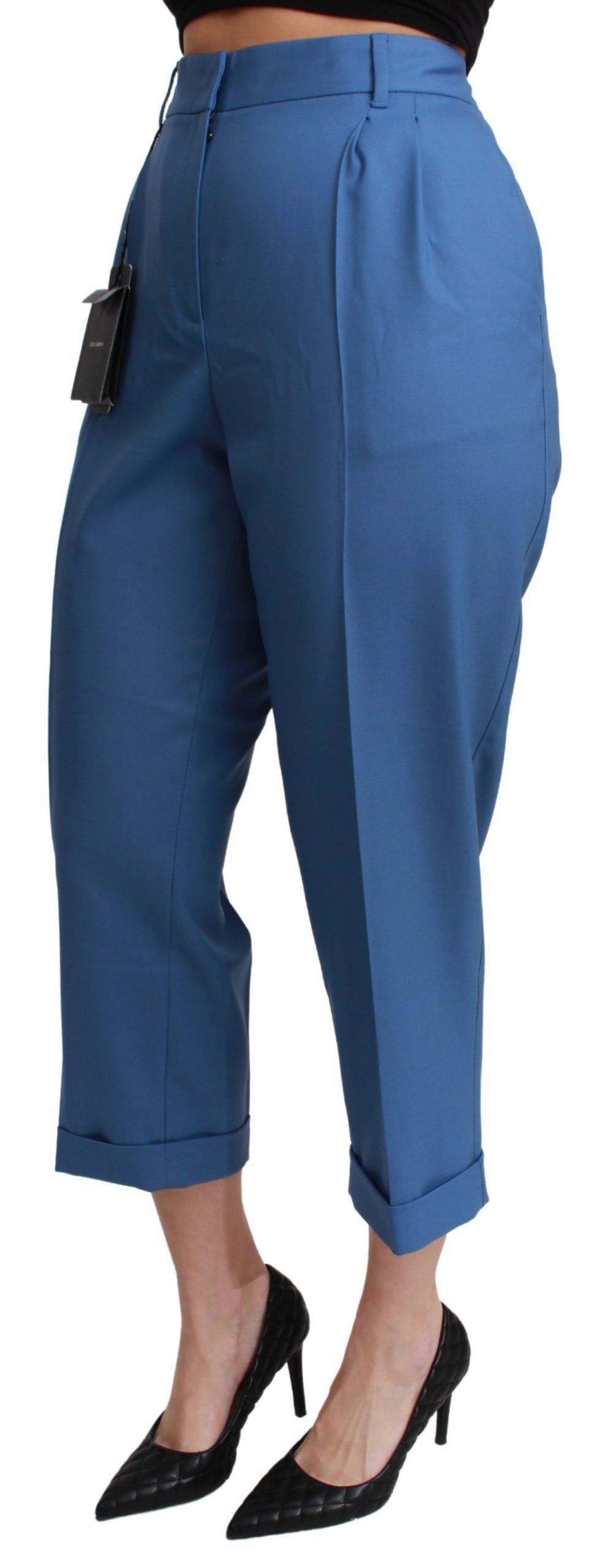Dolce & Gabbana Pantalones elegantes con puños de lana plisados