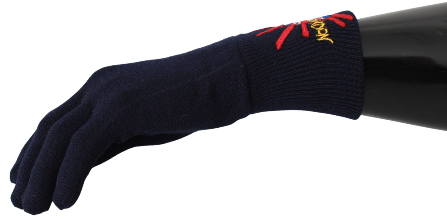 Guantes unisex de lana virgen azul Dolce & Gabbana
