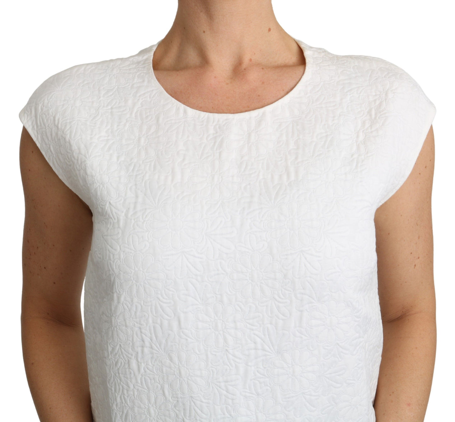 Dolce & Gabbana Elegante blusa blanca de mezcla de algodón