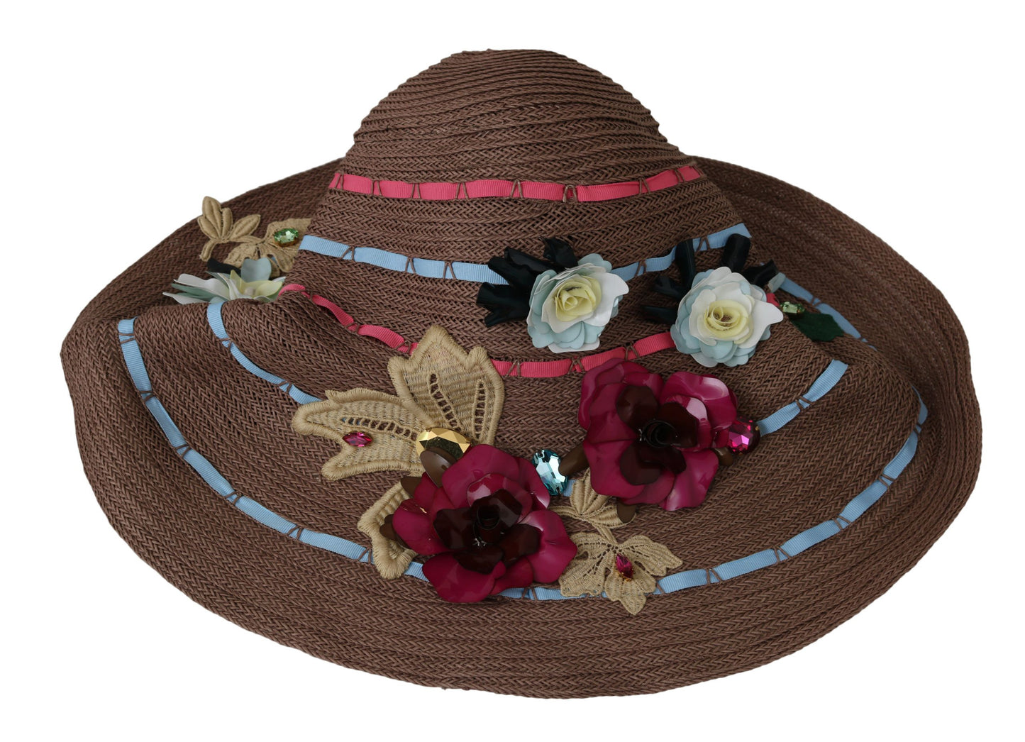Dolce & Gabbana Elegante sombrero de paja flexible con detalles florales