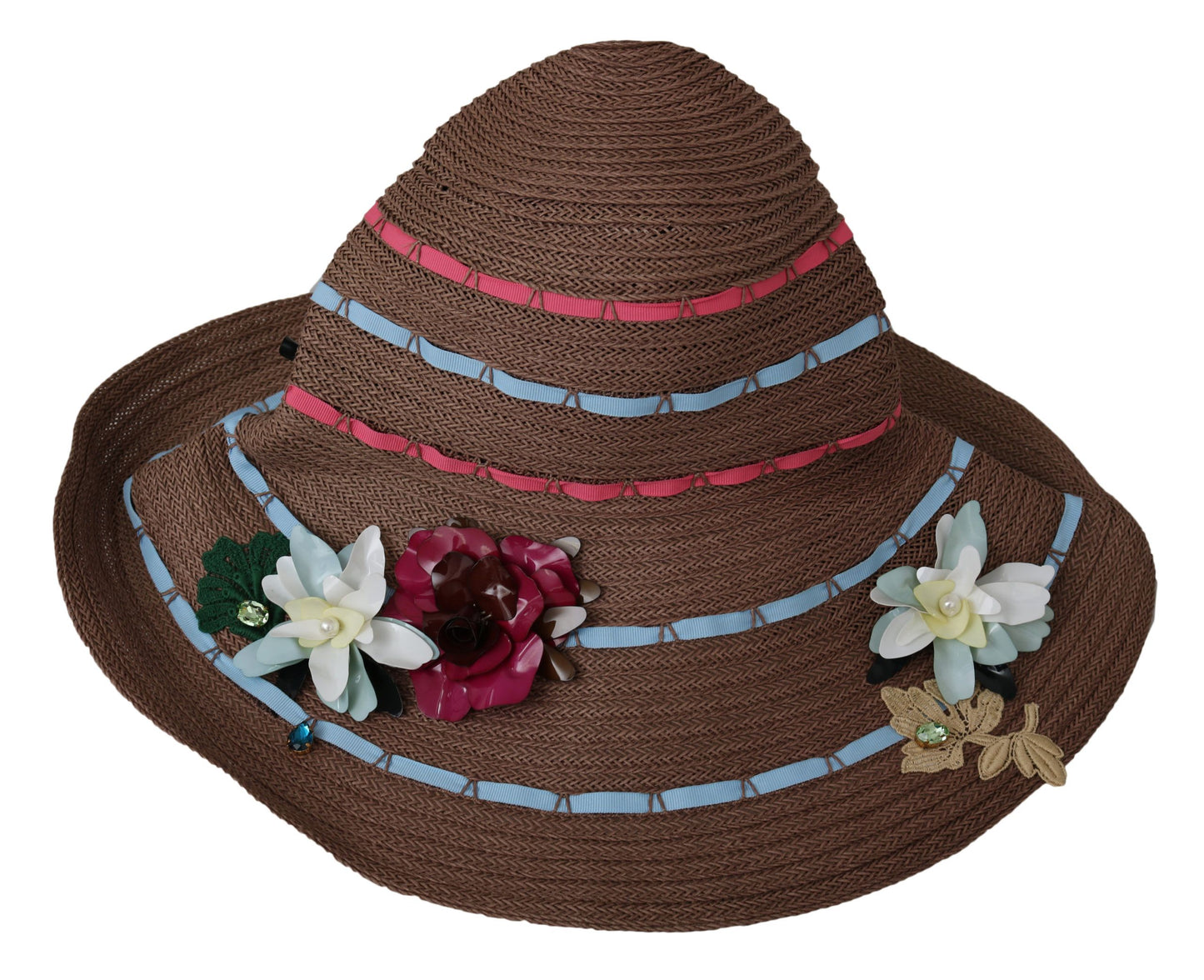 Dolce & Gabbana Elegante sombrero de paja flexible con detalles florales