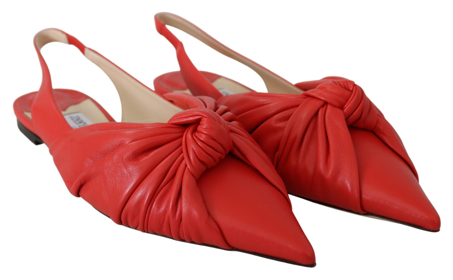 Jimmy Choo Chic Red Pointed Toe Leather Flats – EU36.5/US6.5 par Jimmy Choo | Disponible sur Sandy Store ByNet