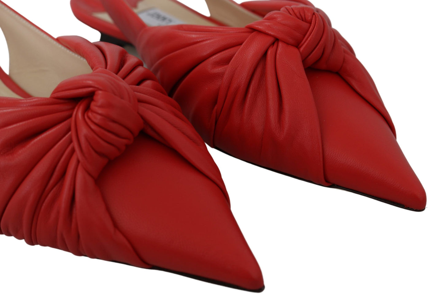 Jimmy Choo Chic Red Pointed Toe Leather Flats – EU36.5/US6.5 par Jimmy Choo | Disponible sur Sandy Store ByNet