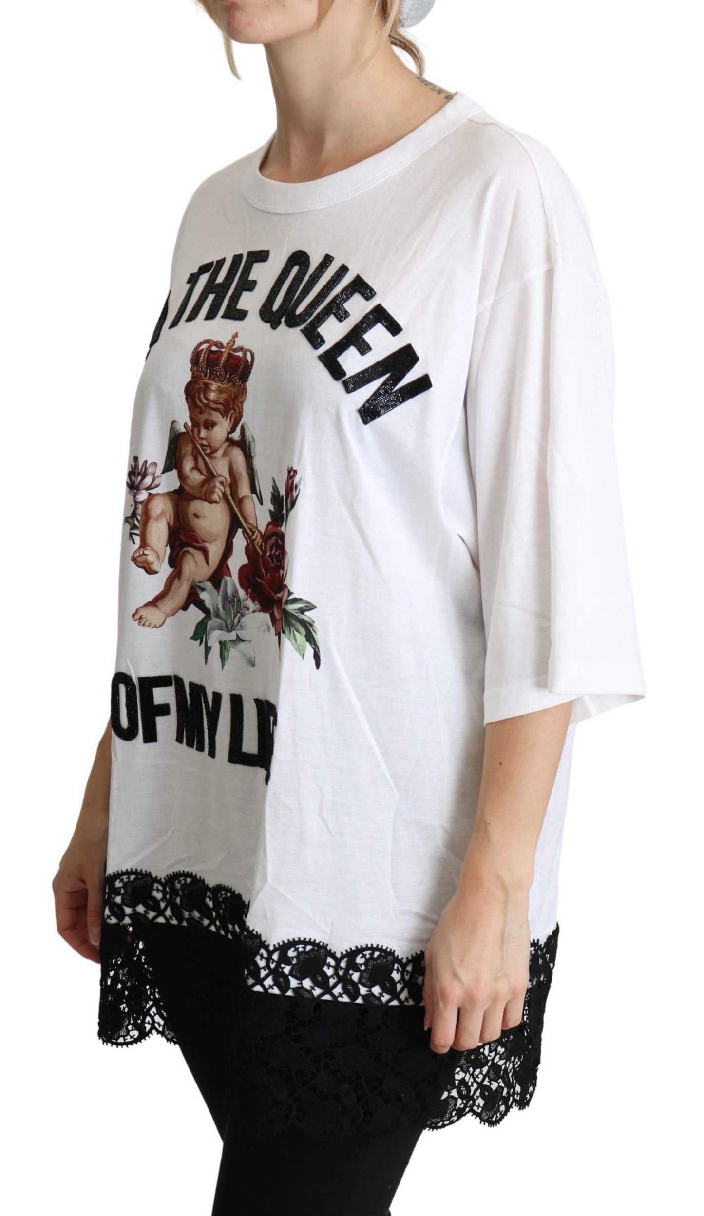 Dolce & Gabbana Camiseta elegante de mezcla de algodón blanca