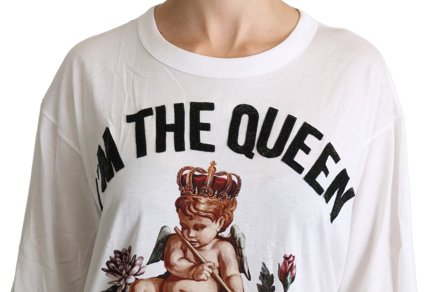 Dolce & Gabbana Camiseta elegante de mezcla de algodón blanca