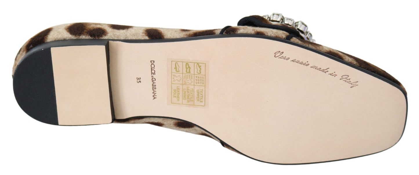Dolce & Gabbana Mocasines con adornos de cristal y estampado de leopardo