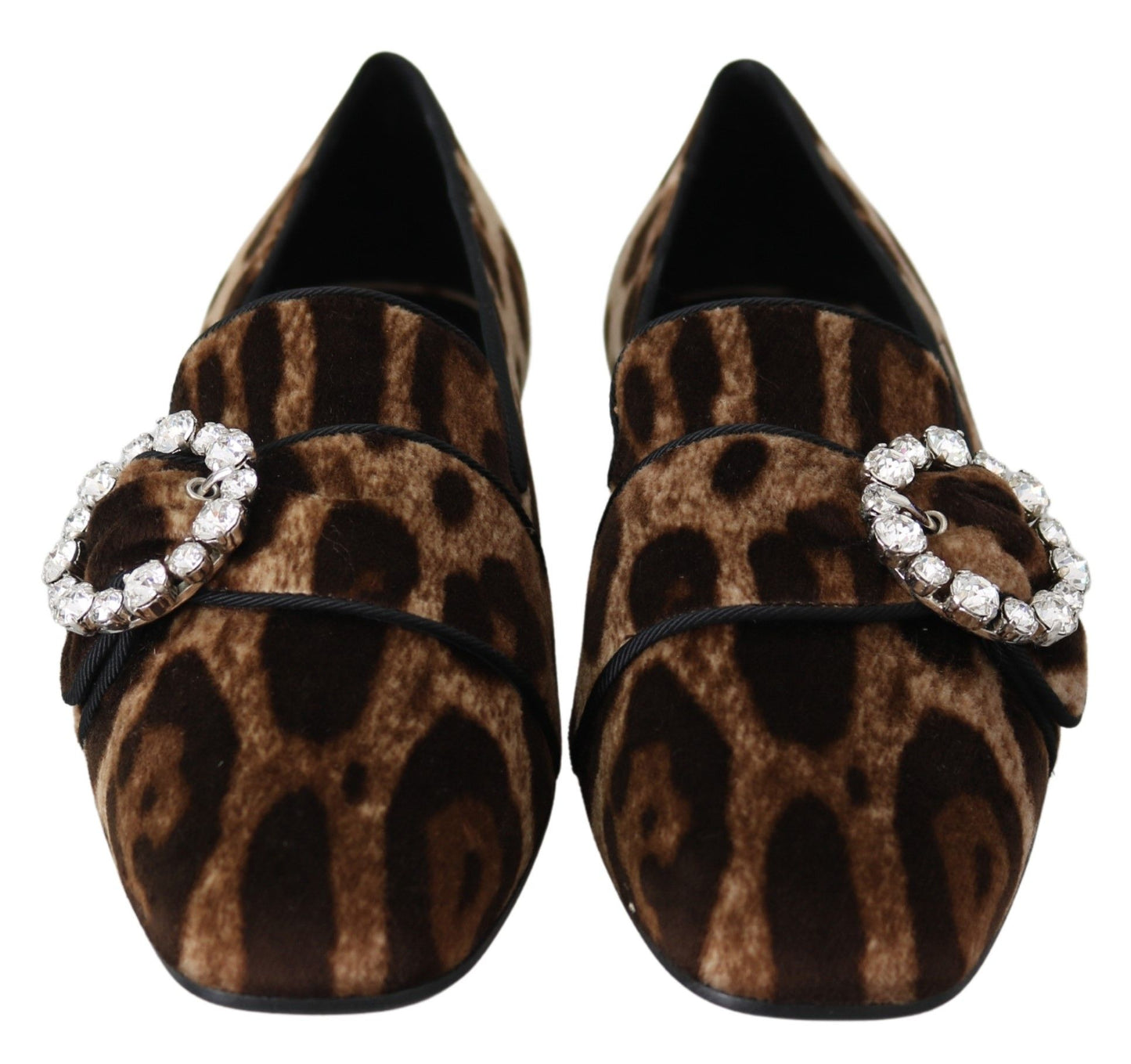 Dolce & Gabbana Mocasines con adornos de cristal y estampado de leopardo