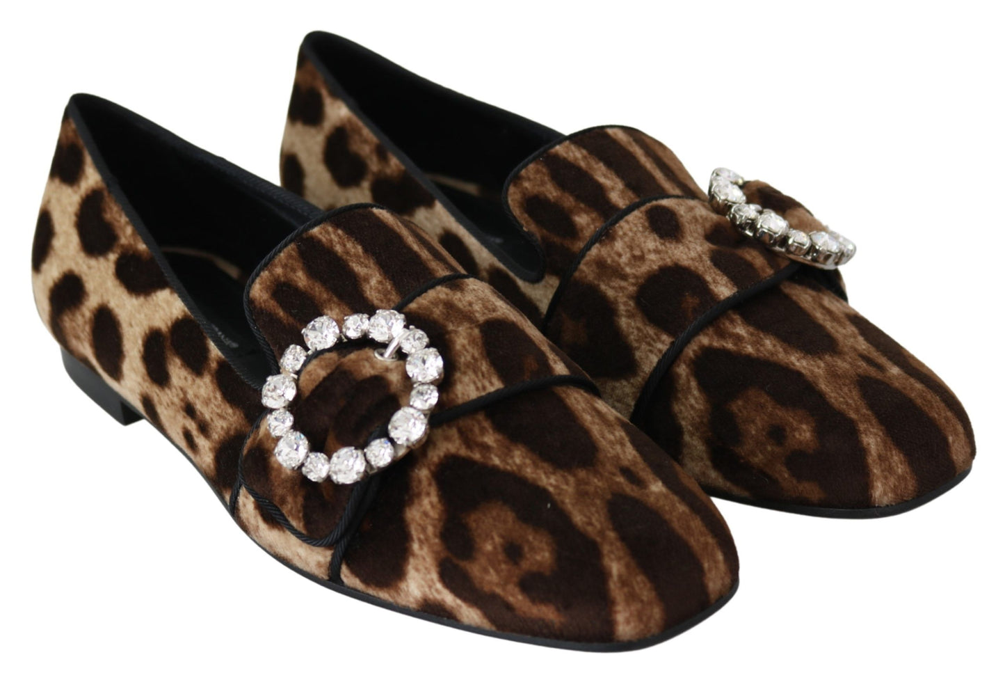 Dolce & Gabbana Mocasines con adornos de cristal y estampado de leopardo
