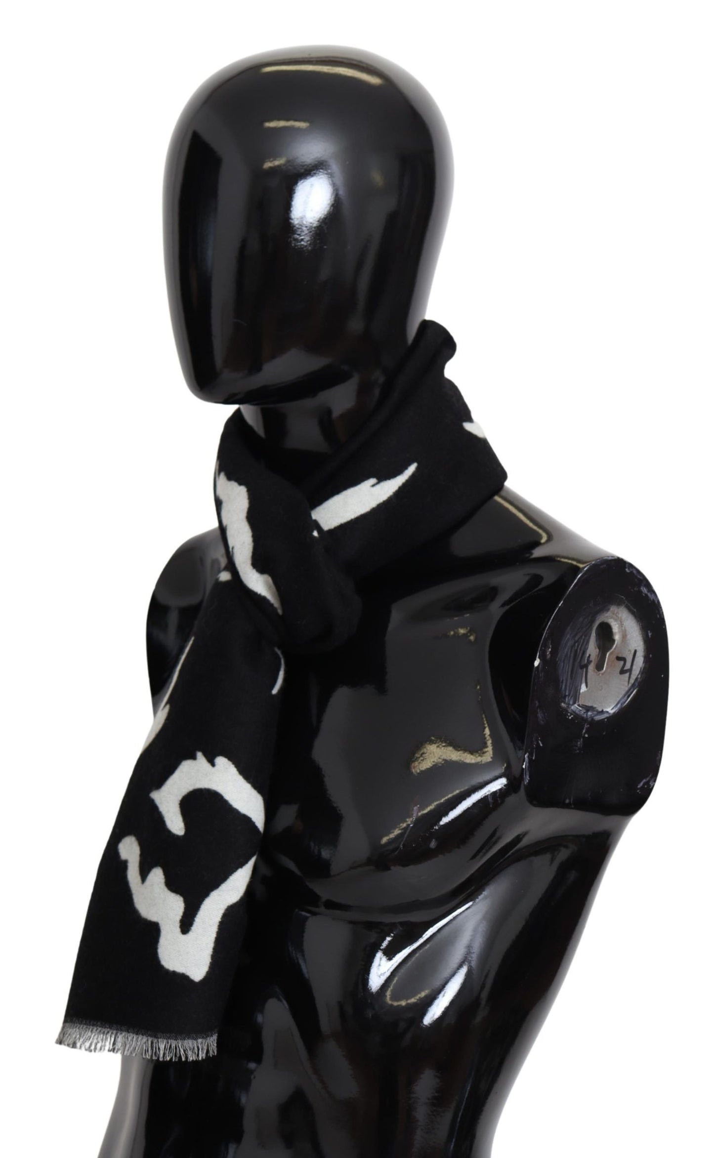 Bufanda unisex elegante de lana y seda de Givenchy en blanco y negro