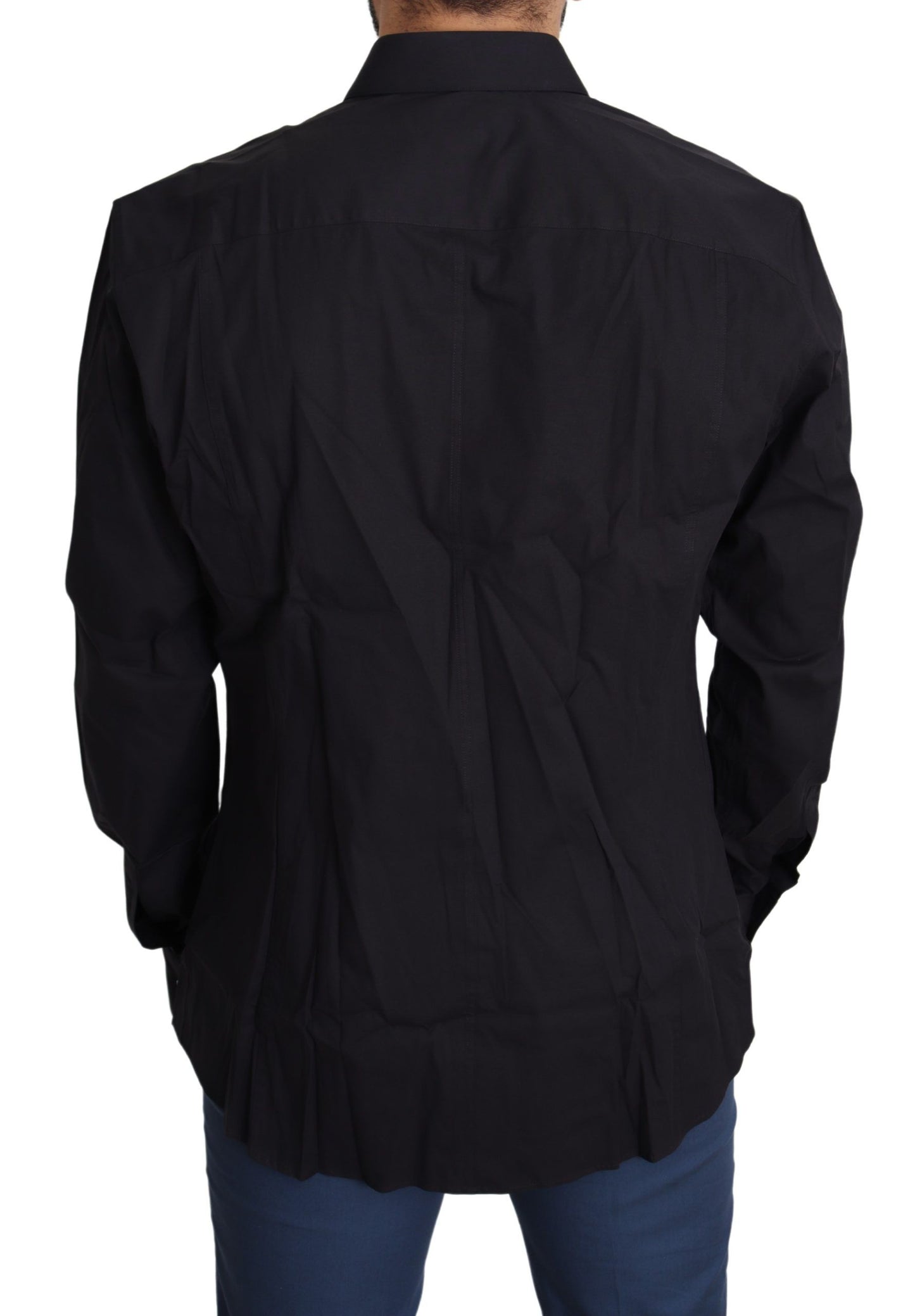 Dolce & Gabbana Camisa de vestir negra elegante slim fit