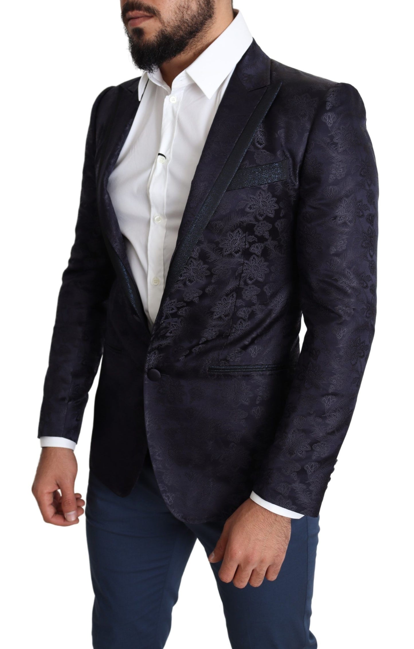 Dolce & Gabbana Elegante blazer Martini de mezcla de seda en azul