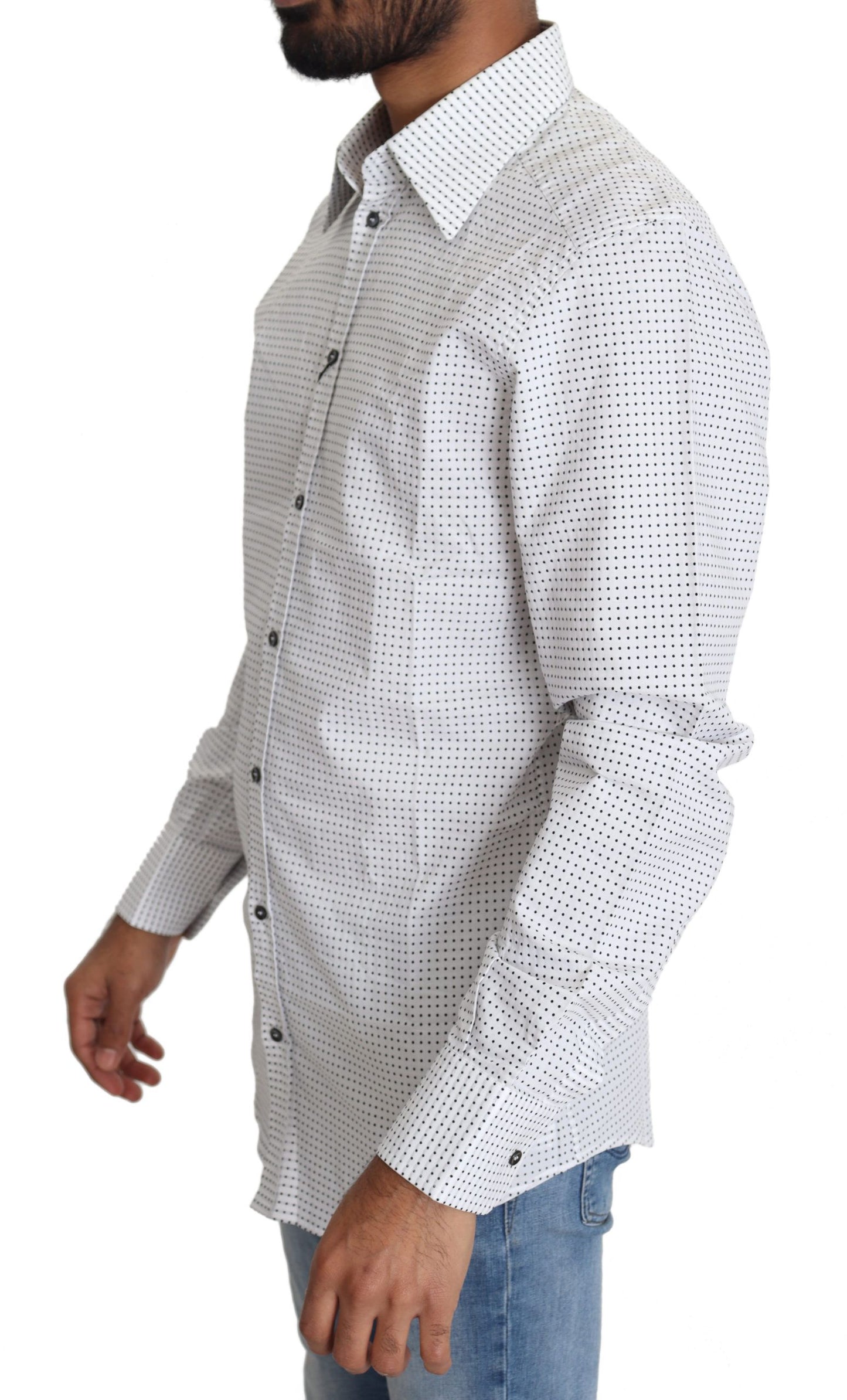 Dolce & Gabbana Elegant Slim Fit Polka Dot Dress Shirt – IT39 | S par Dolce & Gabbana | Disponible sur Sandy Store ByNet