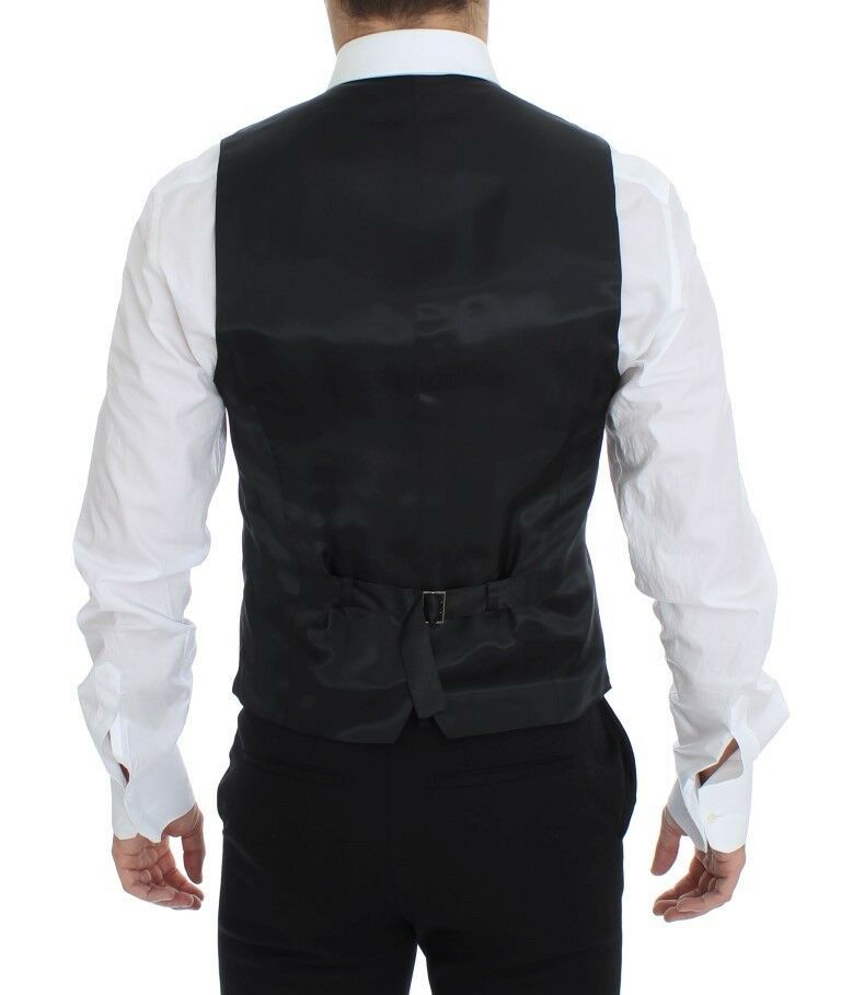 Dolce & Gabbana Chaleco de vestir elegante en mezcla de lana gris
