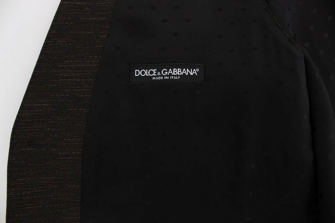 Dolce & Gabbana Chaleco de vestir elegante en mezcla de lana marrón y negro