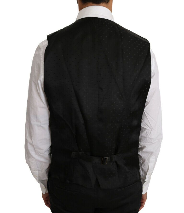 Dolce & Gabbana Elegante chaleco formal negro de mezcla de lana