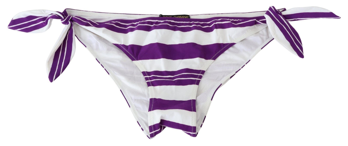 Dolce & Gabbana Chic Striped Bikini Bottom - Effortless Poolside Glamor